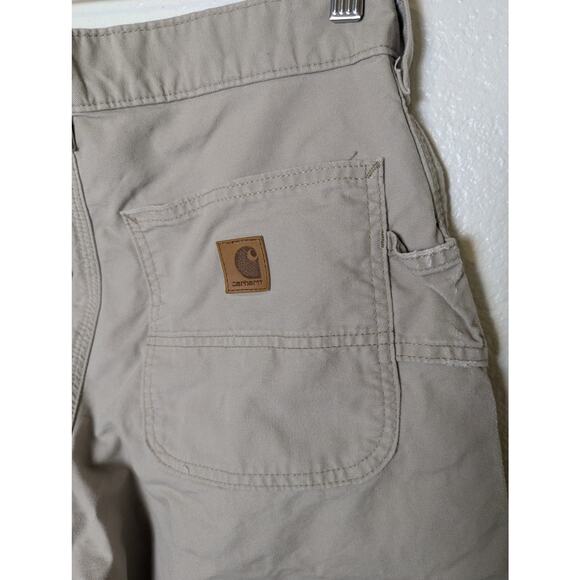 Carhartt Distressed Crop Raw Hem Cargo Tan Pants 31x30 Grunge Urban Utility - Picture 3 of 10